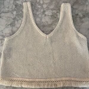 NWOT Knit Fringe Tank Top